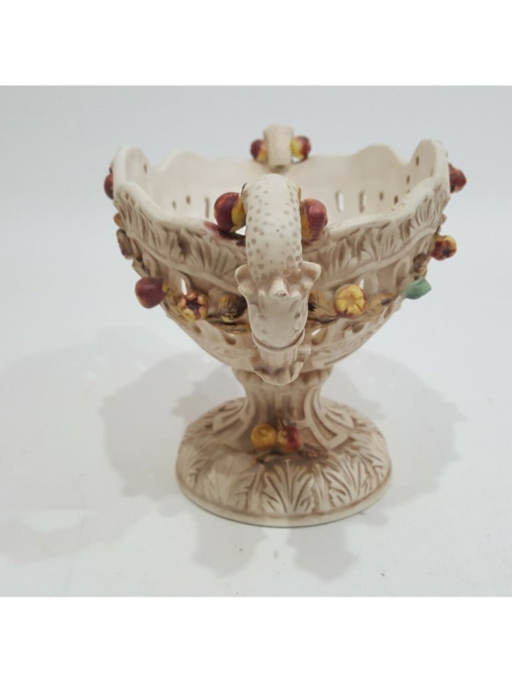 Lenwile Ardalt Porcelain Bowl #30741 White Floral Berries Cream French Country - Picture 9 of 12